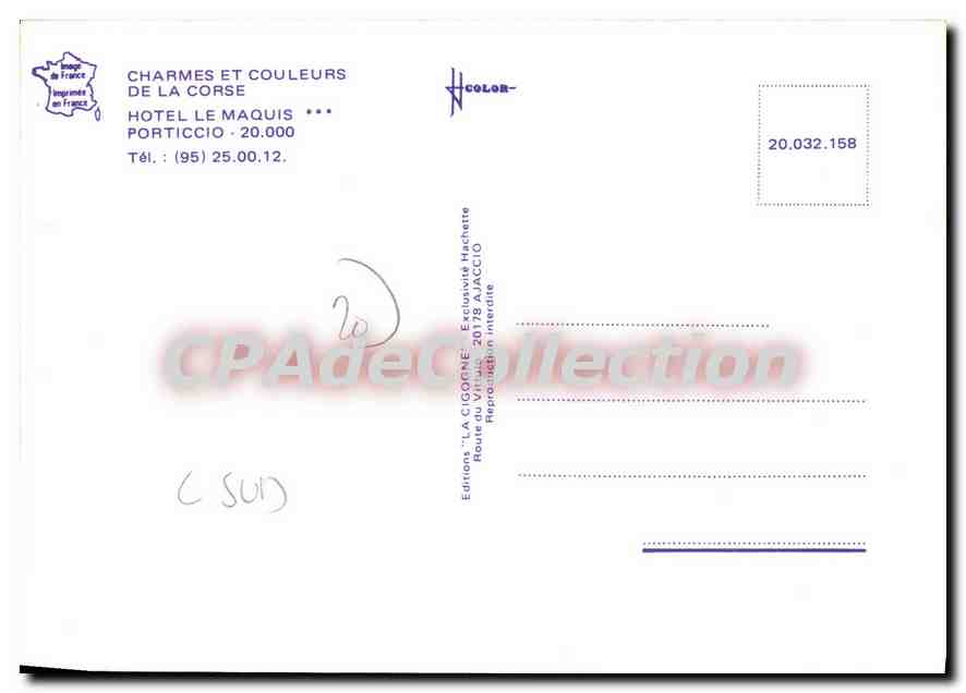 CPSM Hotel Le Maquis Porticcio — Verso