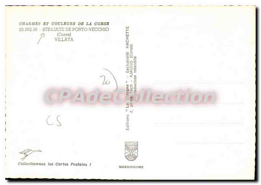 CPSM Ste Lucie De Porto Vecchio Villata — Verso