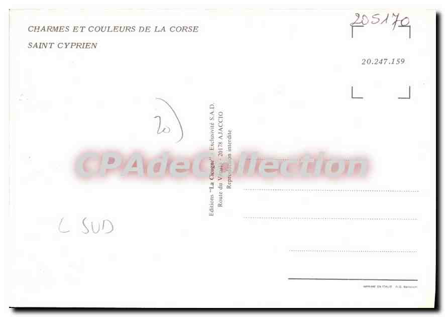 CPSM Saint Cyprien Charmes Et Couleurs De La Corse — Verso