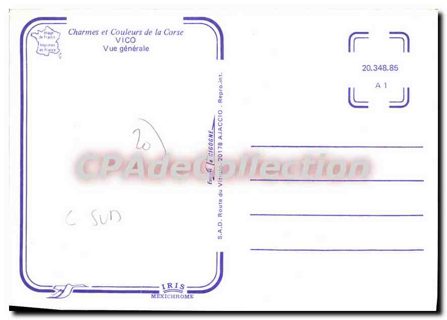 CPSM Charmes Et Couleurs De La Corse Vico Vue Generale — Verso