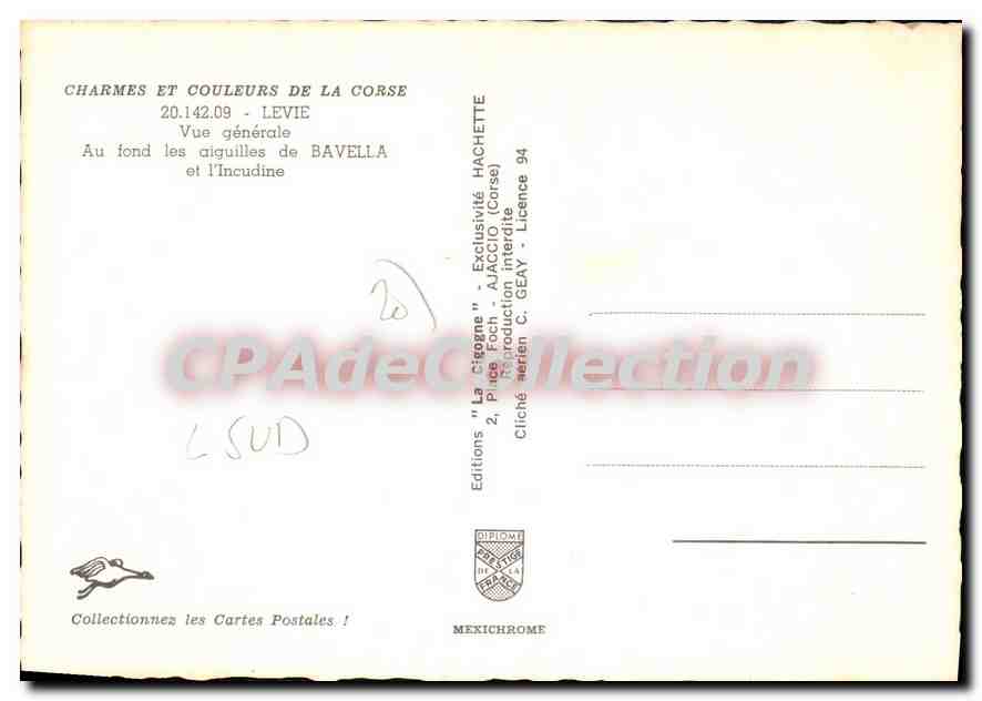 CPSM Levie Vue Generale Au Fond Les Aiguilles De Bavella incudine — Verso