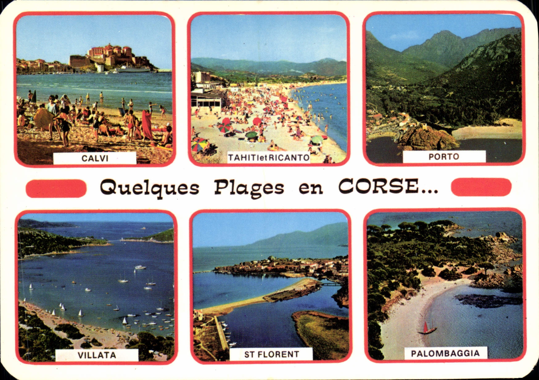 CPSM Calvi Tahiti et Ricanto Porto Villata St Florent Palombaggia Quelques Plages En Corse