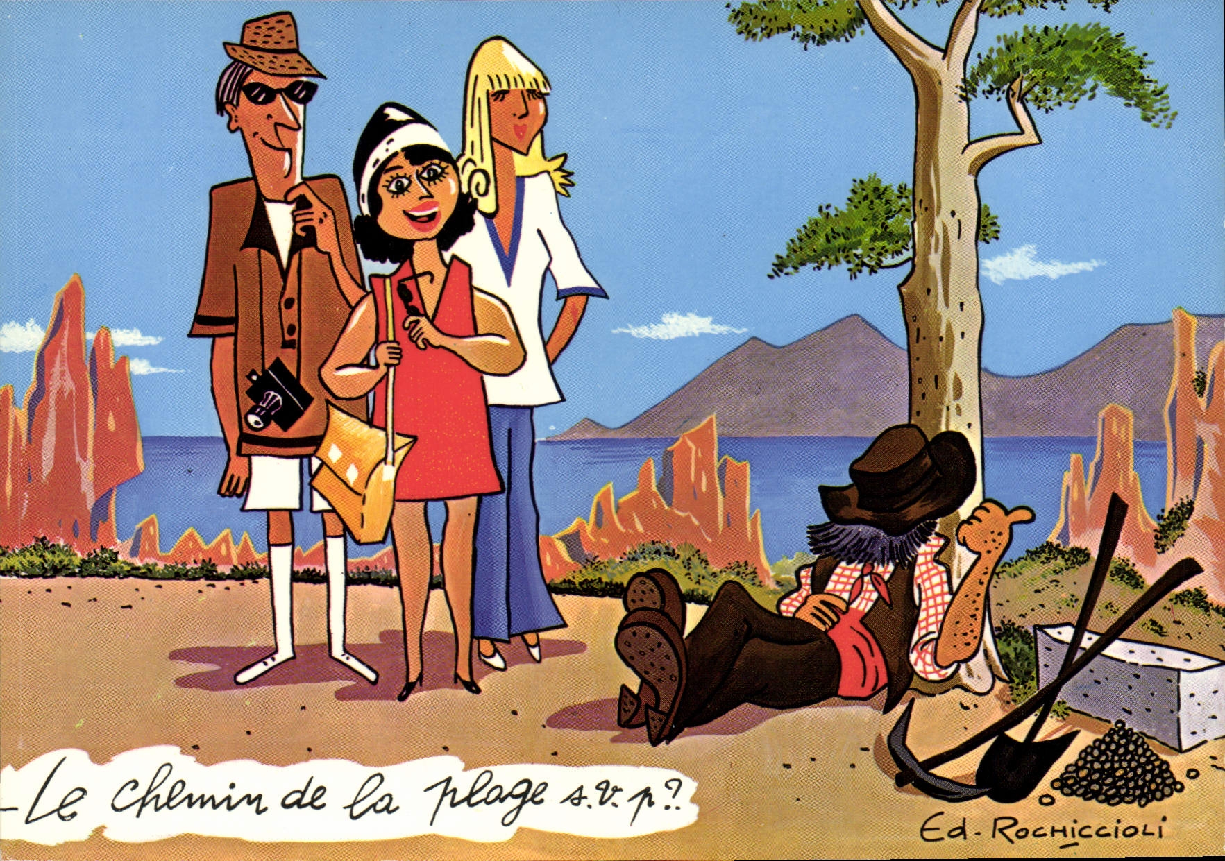 CPSM La Corse Humoristique Le Chemin De La Plage