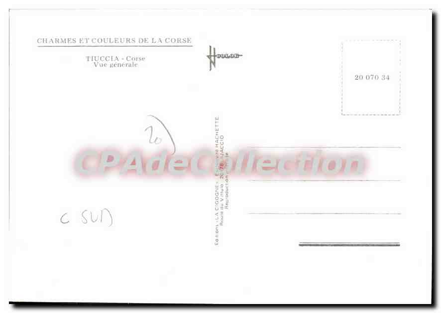CPSM Tiuccia Corse Vue Generale — Verso