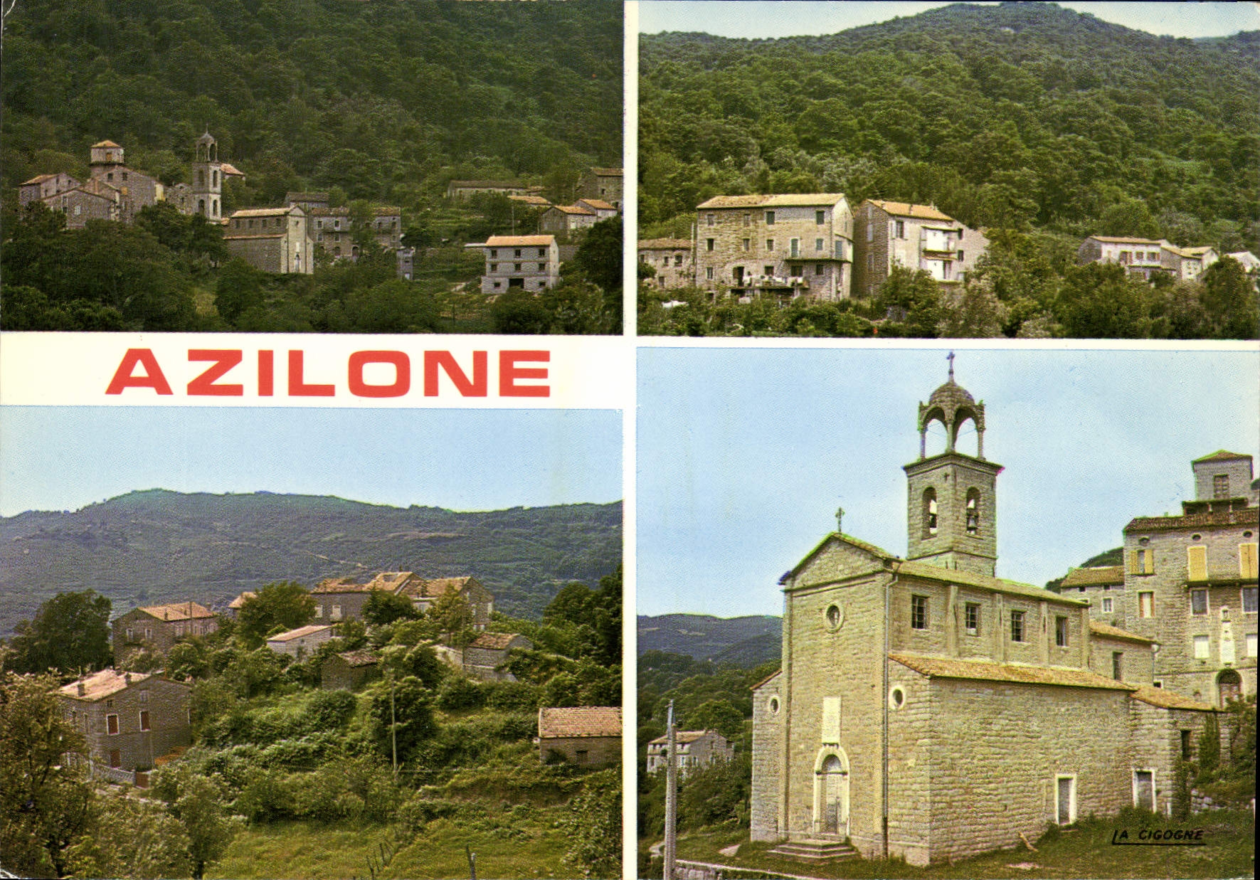 CPSM Azilone Corse Divers Aspects Du Village