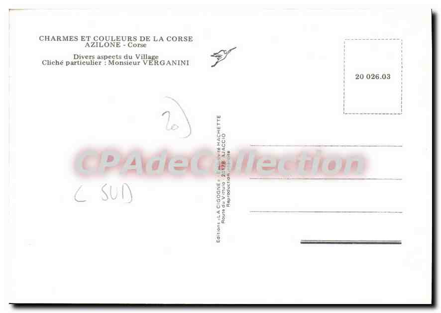 CPSM Azilone Corse Divers Aspects Du Village — Verso
