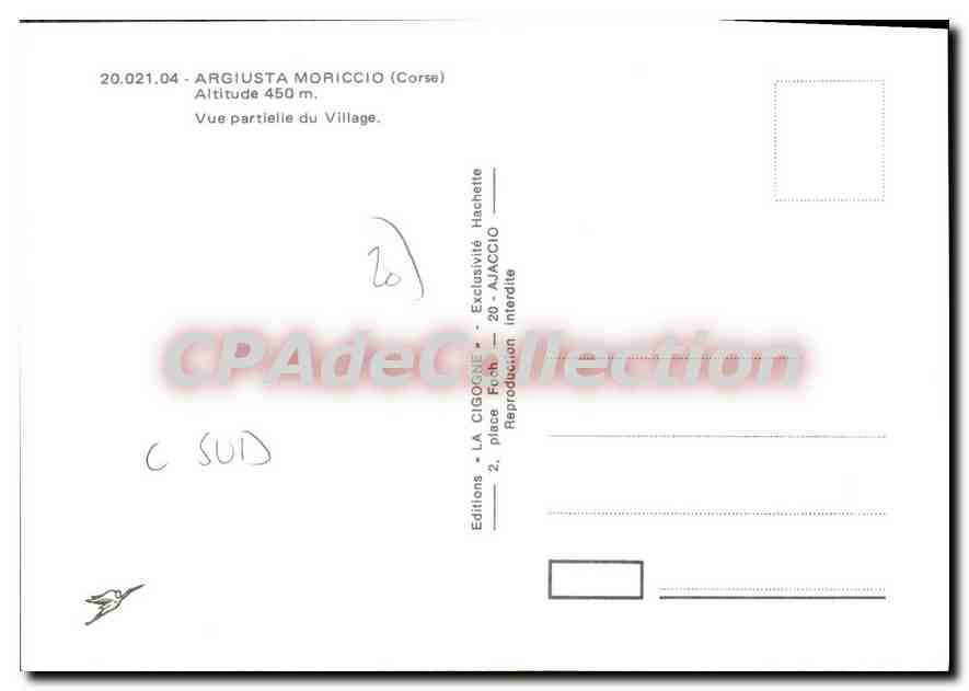 CPSM Argiusta Moriccio Vue Partielle Du Village  — Verso