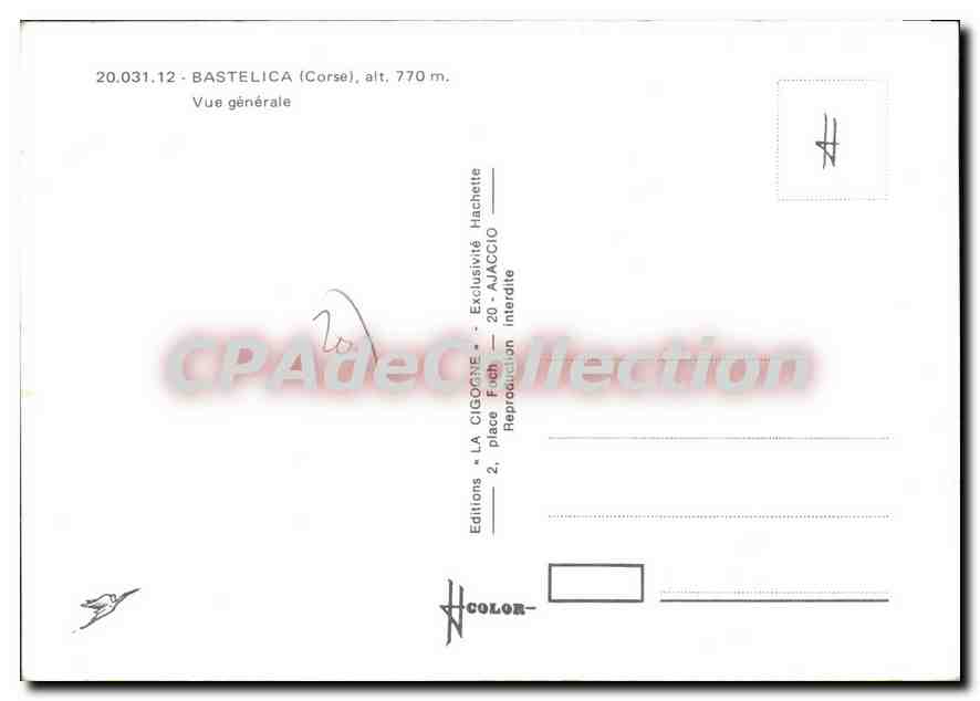 CPSM Bastelica Vue Generale  — Verso