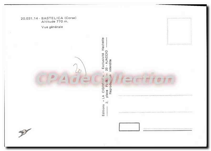 CPSM Bastelica Vue Generale  — Verso
