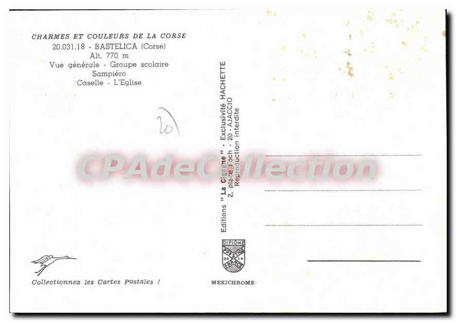 CPSM Bastelica Corse Vue Generale Groupe Scolaire  — Verso