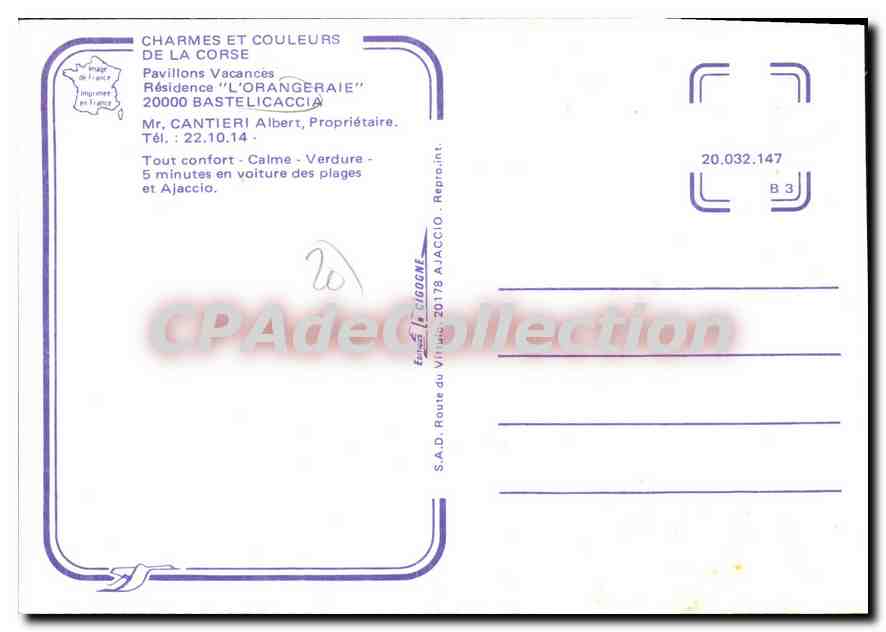CPSM L'Orangeraie Bastelicaccia Cantieri Albert — Verso