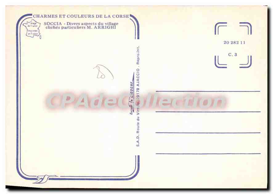 CPSM Soccia Divers Aspects Du Village Cliches Particuliers  — Verso