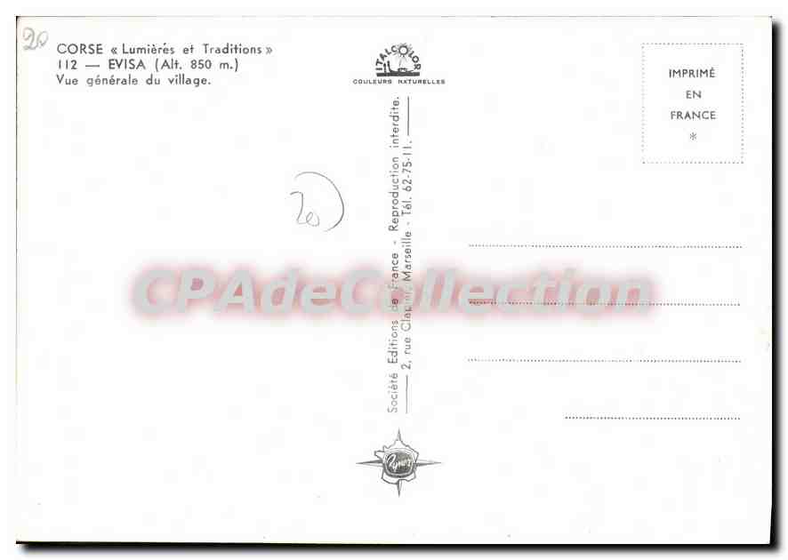 CPSM Evisa Vue Generale Du Village — Verso