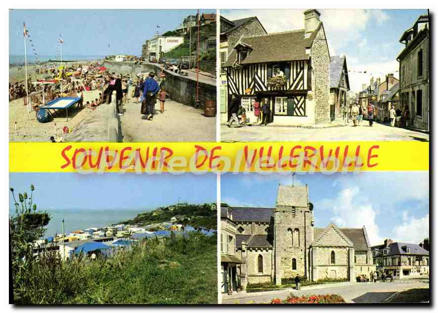 Villerville — vue de la plage, rue principale, camping des Graves, église — S.A.D. Imprimeur Rouen