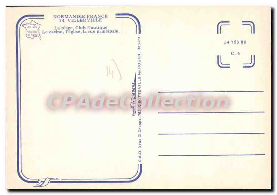 Villerville — vue panoramique — S.A.D. 14 Villerville — Verso
