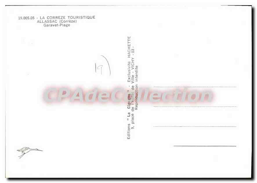La Cigogne — Garavet-Plage, Allassac (Corrèze) — Éditions "La Cigogne" — Verso