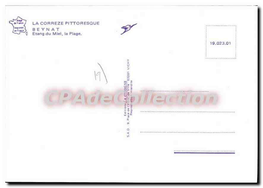 Etang du Miel Beynat — Éditions La Cigogne, n° 19.023.01 — Back