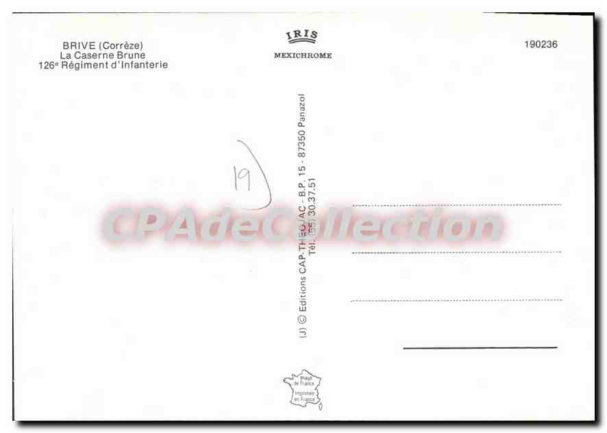 La Caserne Brune — 126e Régiment d'Infanterie — Éditions IRIS — Verso