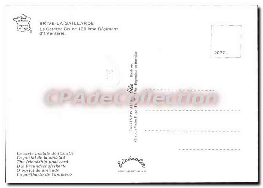 Briève-la-Gaillarde — La Caserne Brune 126ème Régiment d'Infanterie — Éditeur Elcé — Reverso