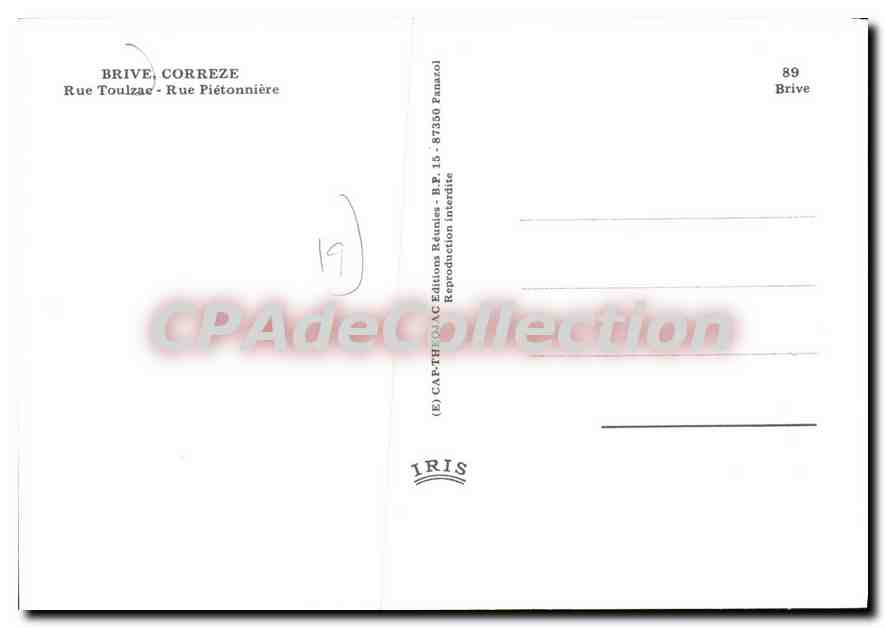 Brive-la-Gaillarde — rue Piétonnière — IRIS — Rückseite