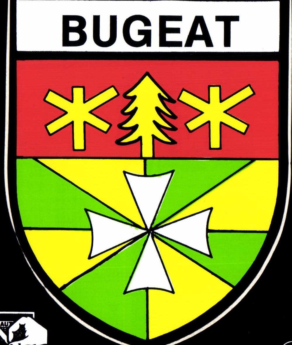 CPSM Bugeat blason adhésif