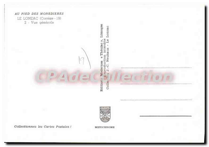 CPSM Le Lonzac Vue Generale — Verso