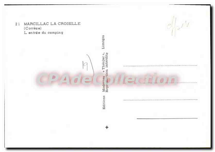 CPSM Marcillac La Croisille L'Entree Du Camping — Verso
