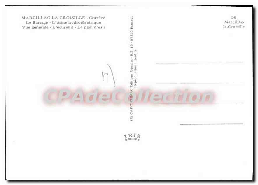 CPSM Marcillac La Barrage L'Usine Hydroelectrique Vue Generale — Verso