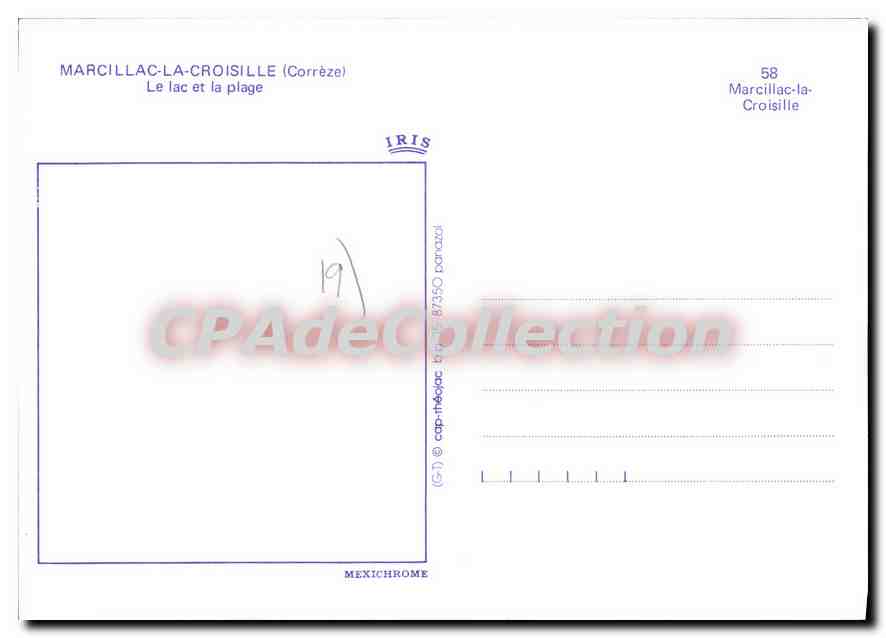 Marcillac-la-Croisille — Le lac et la plage — IRIS — Verso