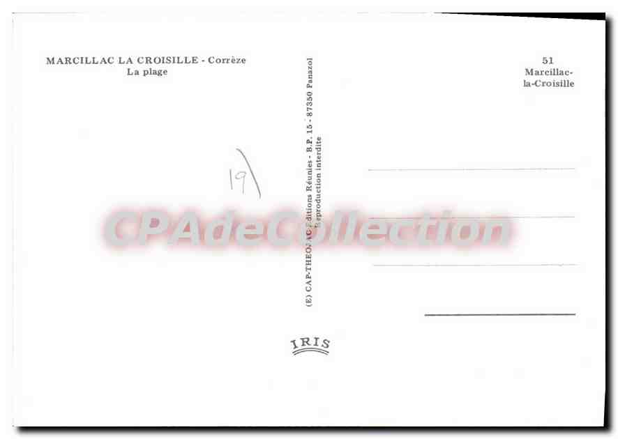 CPSM Marcillac La croisille La Plage — Verso
