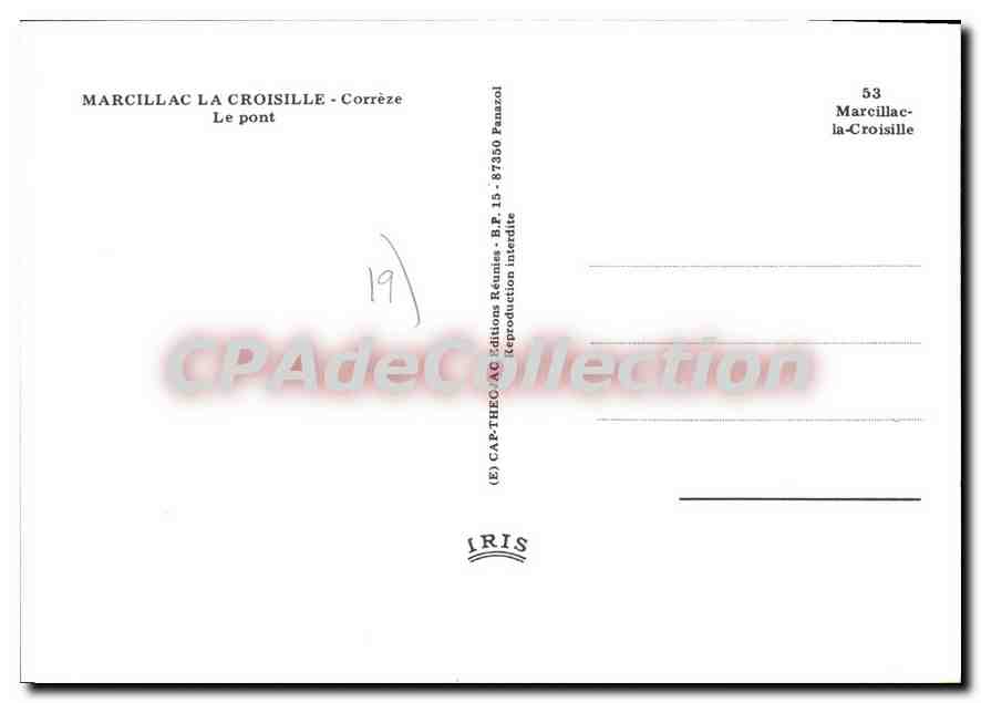 CPSM Marcillac La croisille Le Pont — Verso