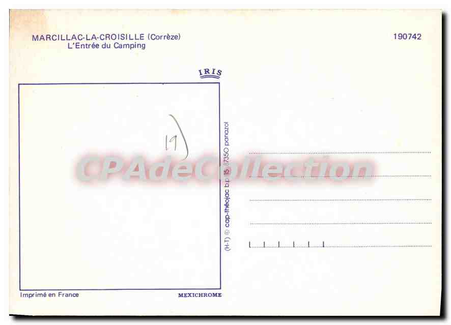 CPSM Marcillac La Croisille L'Entree Du Camping — Verso