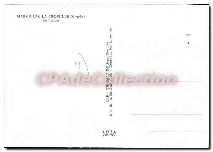 CPSM Marcillac La Croisille Le Tennis — Verso