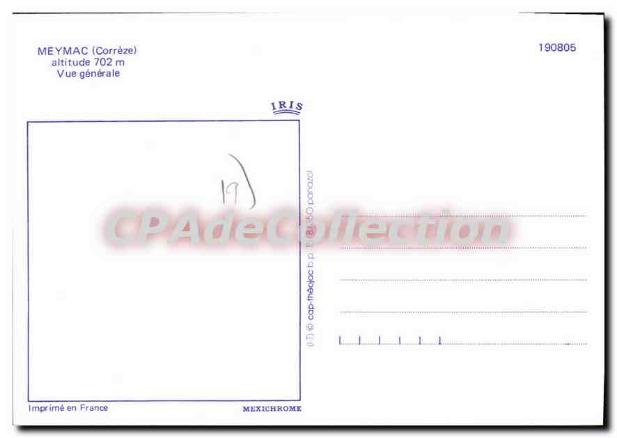 CPSM Meymac Vue Generale — Verso