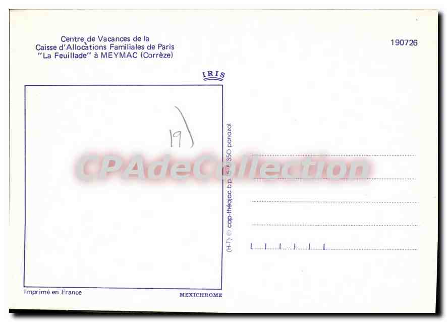 La Feuillade — Centre de Vacances à Meymac — IRIS — Verso