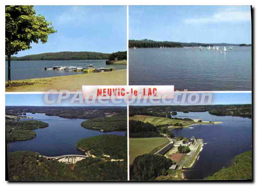 Neuviç-Le-Lac — vue aérienne et lac avec voiliers — Images de France, La Corrèze touristique