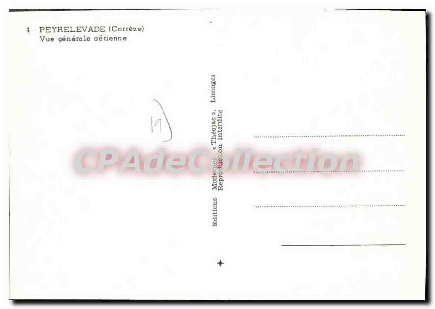 CPSM Peyrelevade Vue Generale Aerienne — Verso