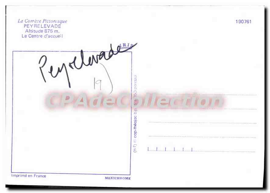 CPSM Peyrelevade Le Centre D'Accueil — Verso