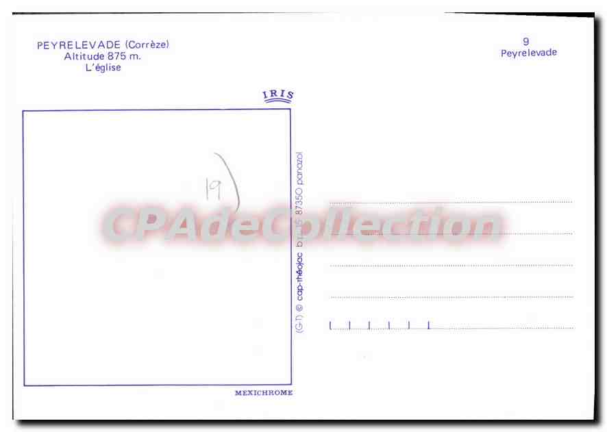 CPSM Peyrelevade L'Eglise — Verso