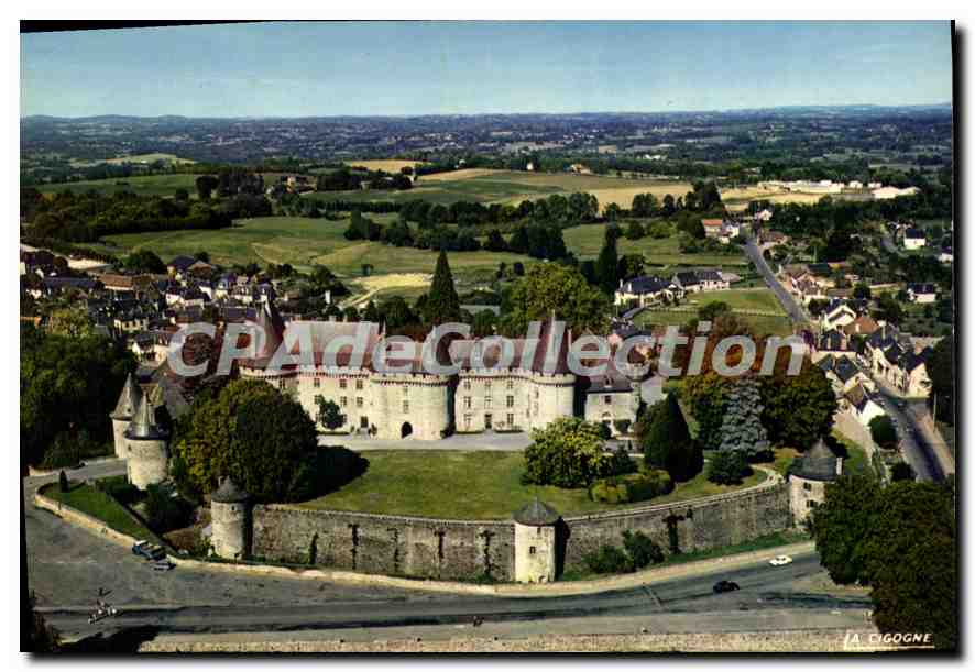 CPSM Pompadour Vue Aerienne Du Chateau