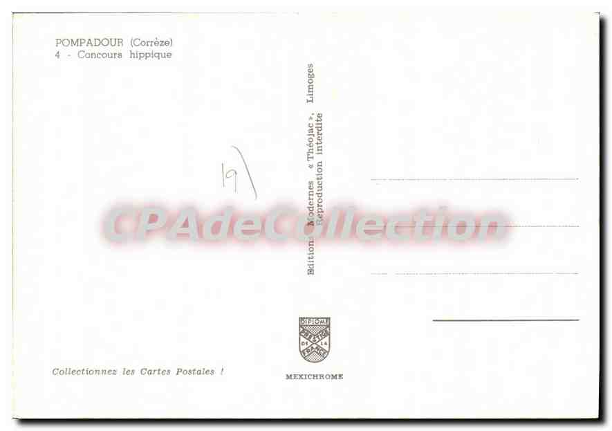 CPSM Pompadour Concours Hippique — Verso