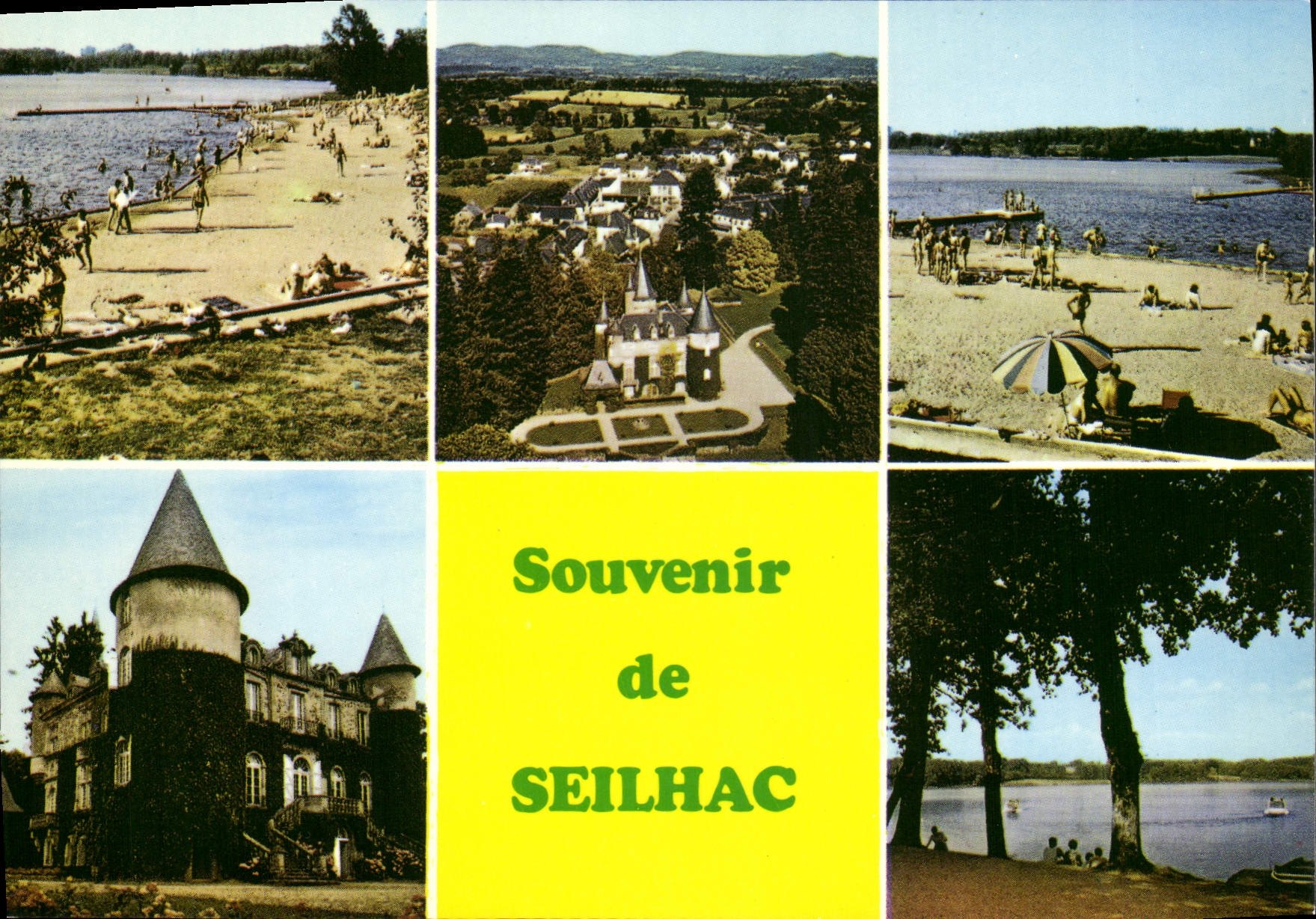 Seilhac — Vue du lac, du château et de la plage — Théorac Éditions Panazol