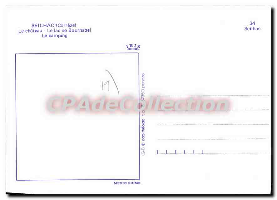 CPSM Seilhac Le Chateau Le Lac De Bournazel Le Camping — Verso