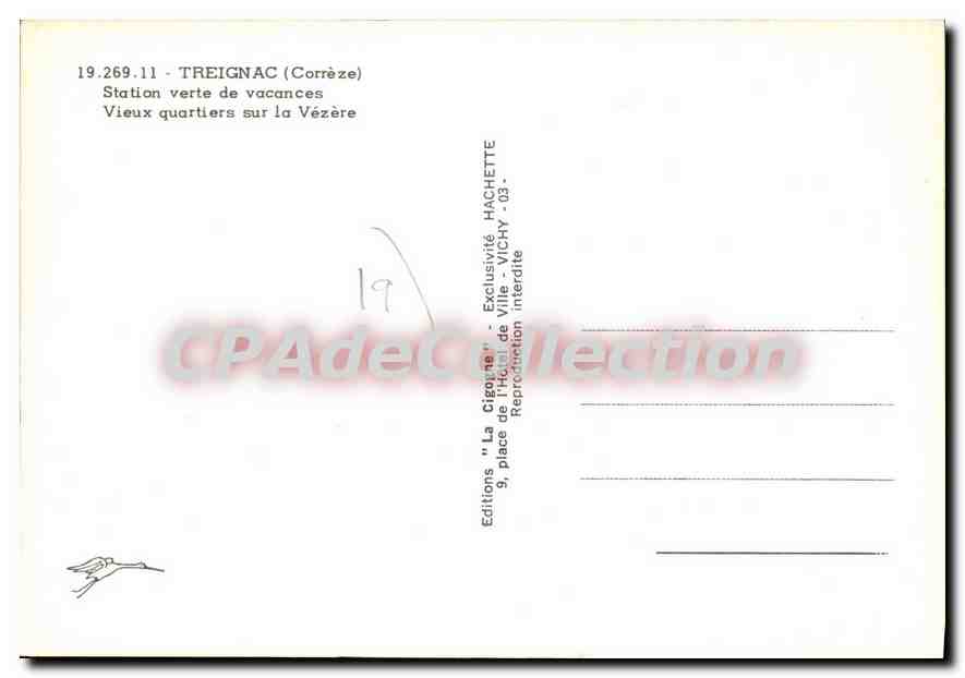 CPSM Treignac Station Verte De Vacances Vieux Quartiers Sur La Vezere — Rückseite