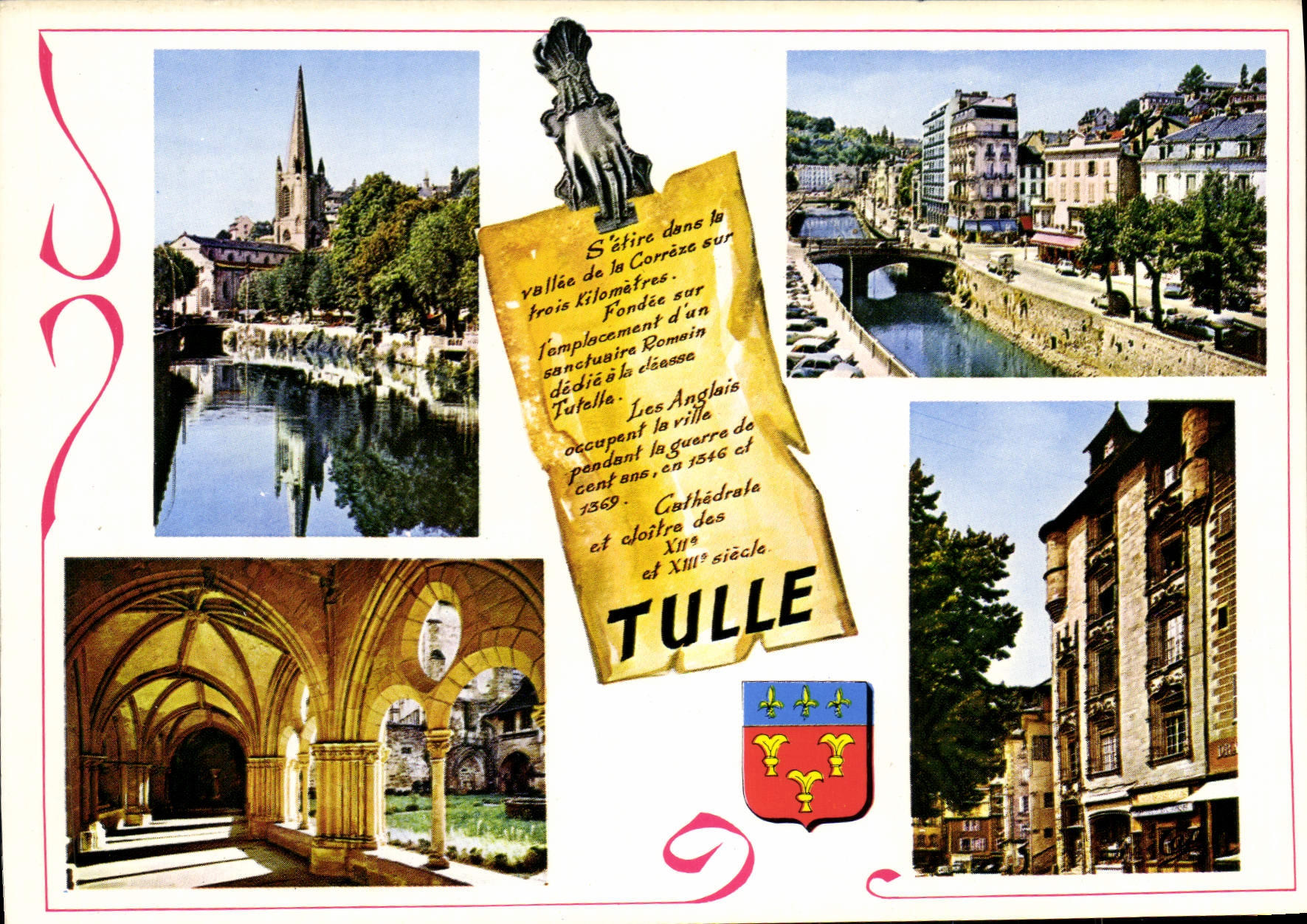 Tulle — vue de la Corrèze, cathédrale et cloître — éditeur Sektacâo