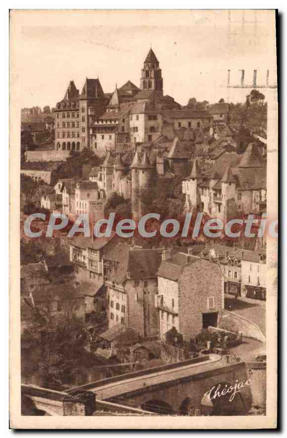 CPA UZERCHE Chateau Pontier Eglise Et Ecole Superieure