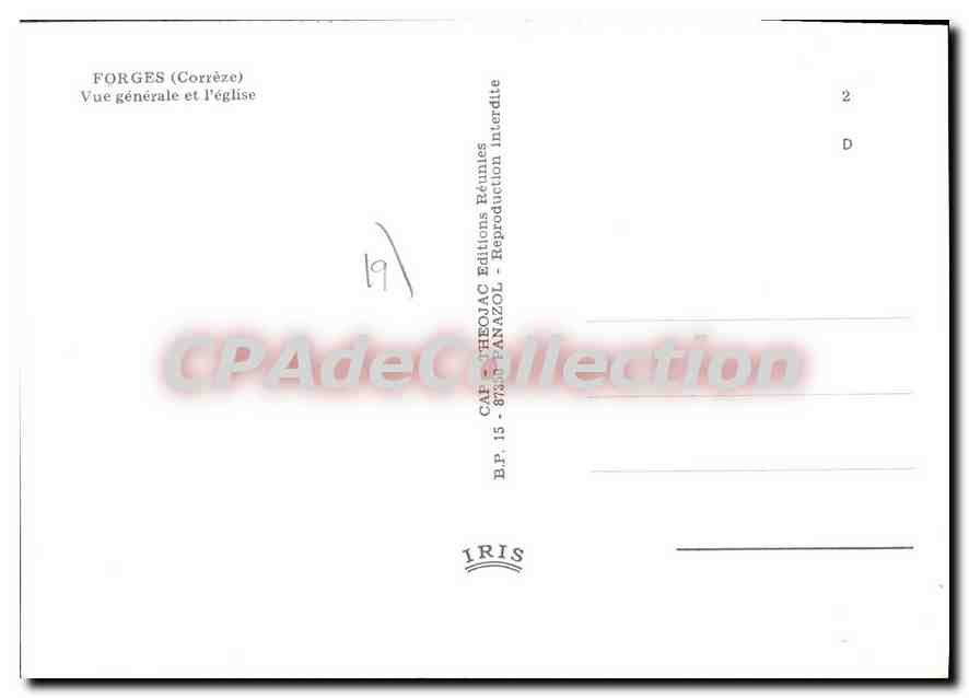 Forges (Corrèze) — Vue générale et l'église — IRIS — Verso