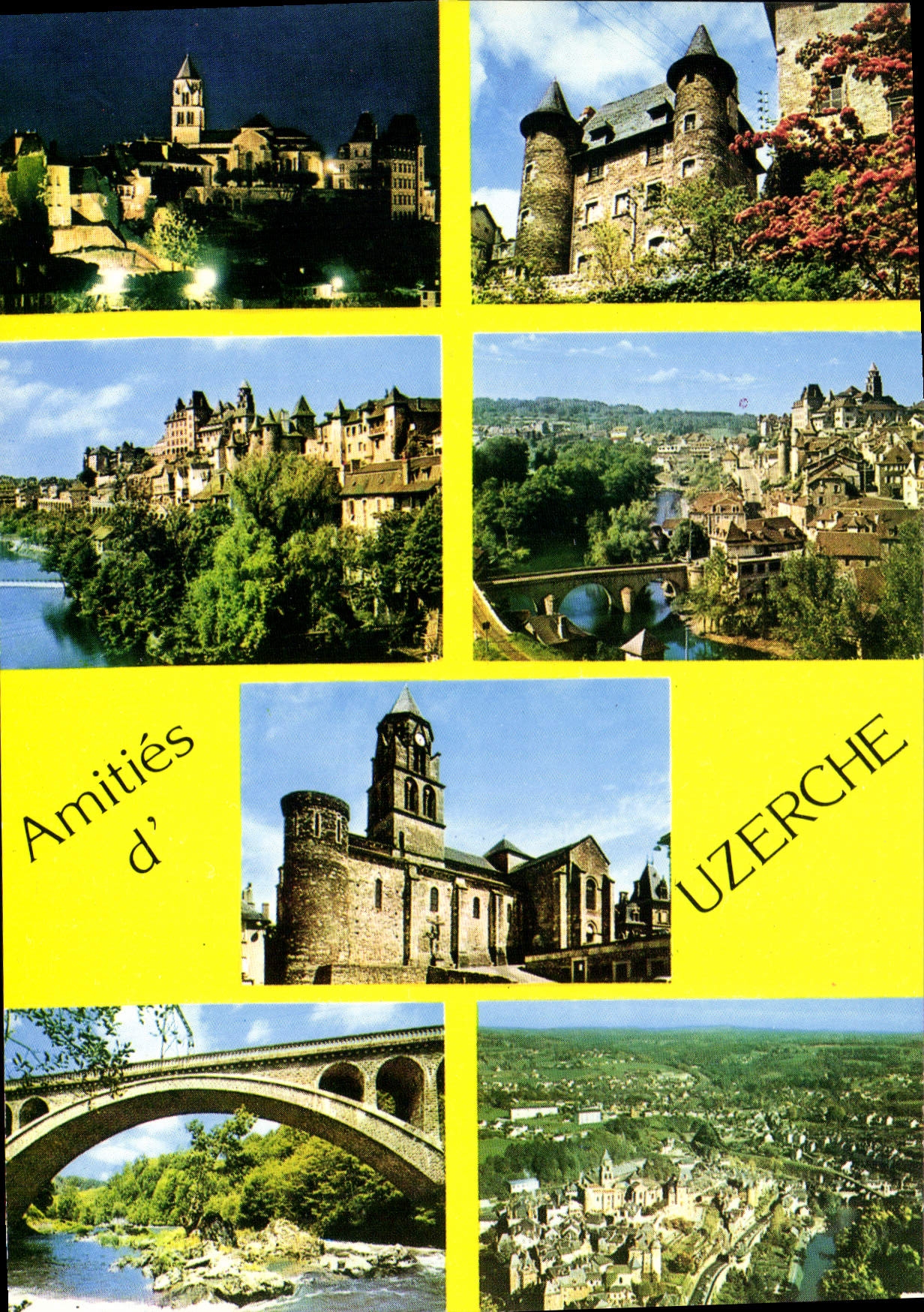 CPSM Uzerche La Perle Du Limousin Les Bords De La Vezere église château pont