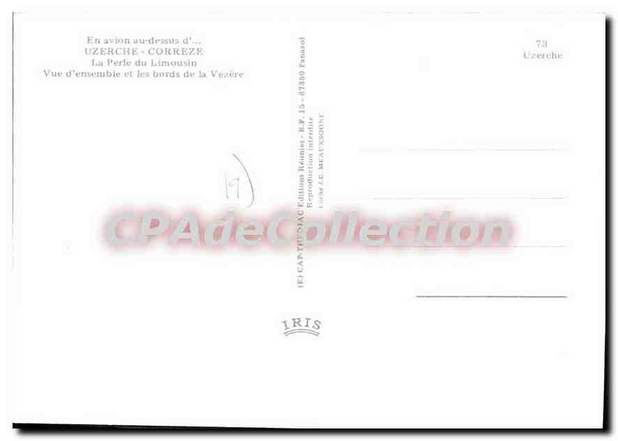 Uzerche - Corrèze — La Perle du Limousin — Éditions CAPTENIAC Réunion - B.P. 15 - 87350 Panazol — Verso