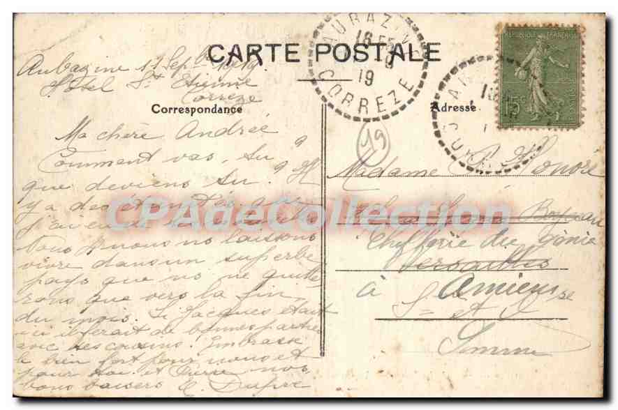 CPA Aubazine Le Canal Du Moulin — Verso